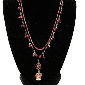 Garnet, pearl, faceted stone, crown necklace!  WOW